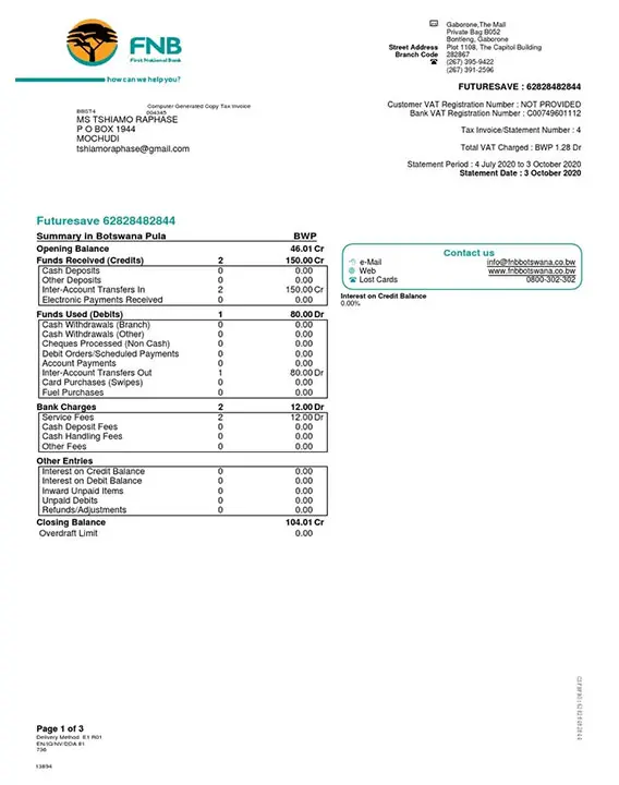 Banking Details